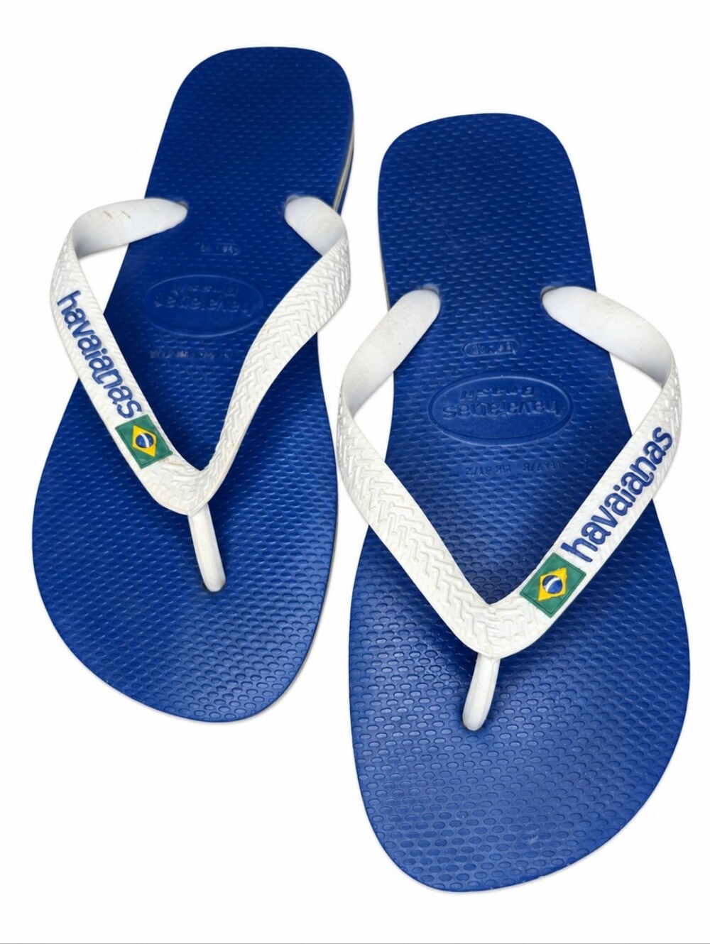 Havaianas Brasil Flag Flip Flops Blue White Women 9 10 Men 8 Beach Sandals 39 40